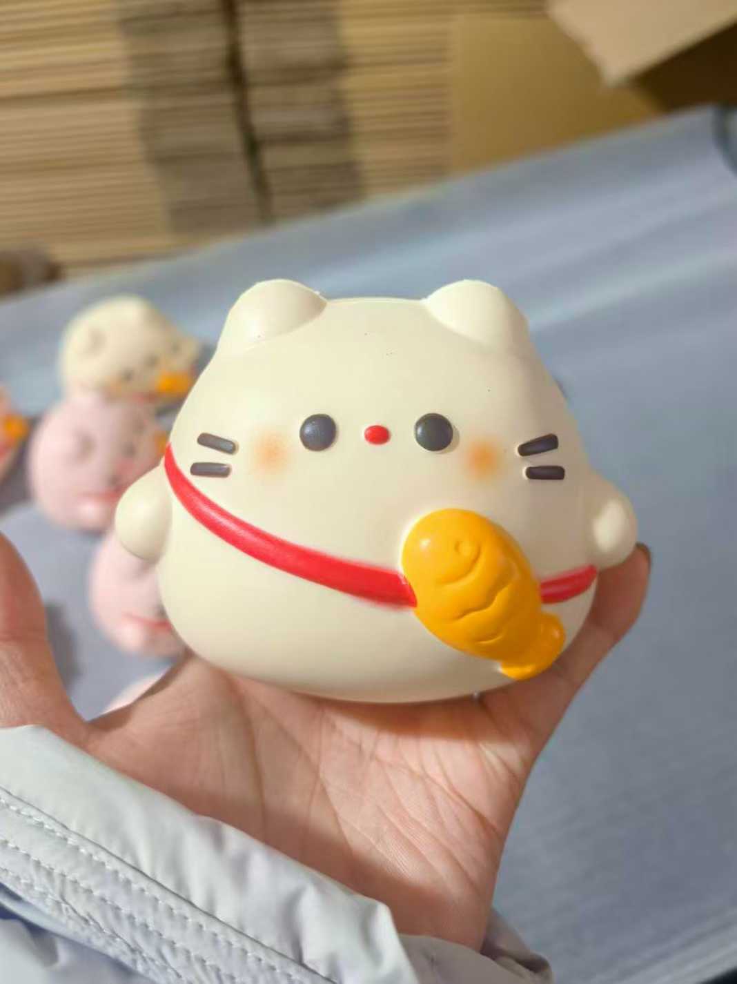 SmileGogo | Lucky Cat Slow Rising Squishy, Pink and White Version Only, Stress Relief